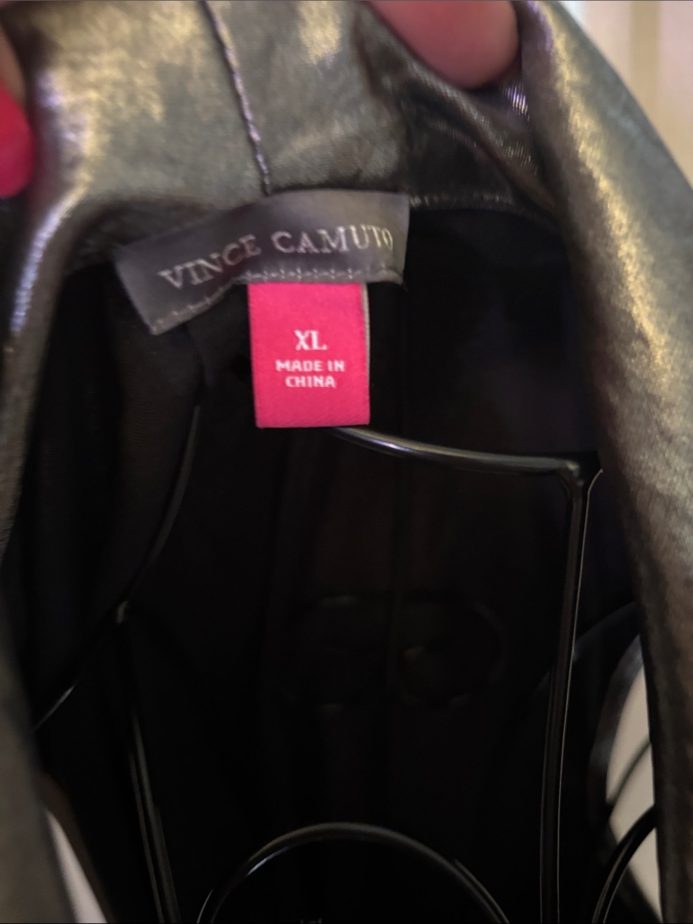 Vince Camuto Shimmery Black Draped Cowl Neck Sleeveless Camisole - Picture 4 of 10